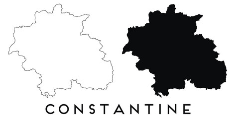 Constantine map outline and black silhouette vector