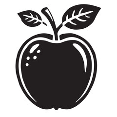 An apple black vector illustration