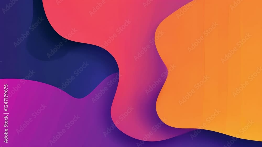 Poster creative flow of vibrant shapes in a digital workspace showcasing colorful design elements and artis