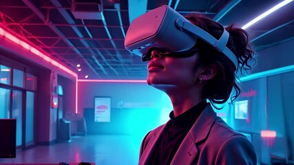 Exploring virtual worlds in a vibrant gaming hub during the evening hours