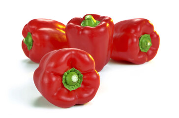 Papryka czerwona na białym tle