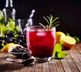 Drink jeżynowy kompozycja z owocami © Jolaya