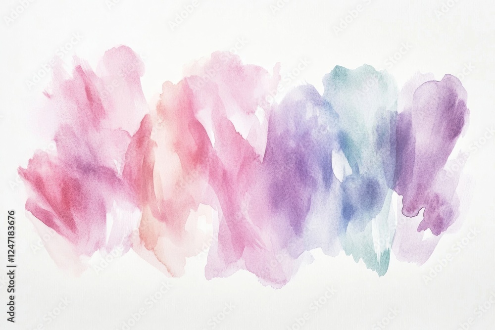 Aufkleber delicate watercolor illustration featuring soft blending colors evoking a serene, dreamy atmosphere 