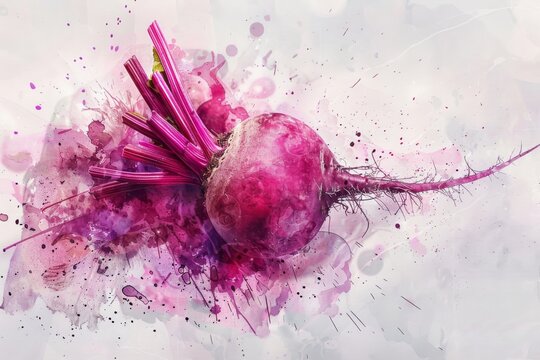 Watercolor beetroot splash art
