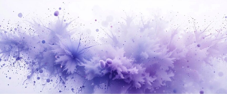 Explosion of color: abstract composition of purple Blobs and drops