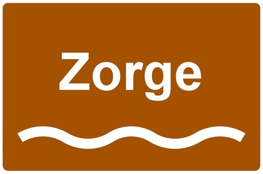 Illustration eines Namensschildes f&uuml;r den Fluss "Zorge"