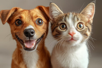 Obraz premium portrai of a cat and a dog