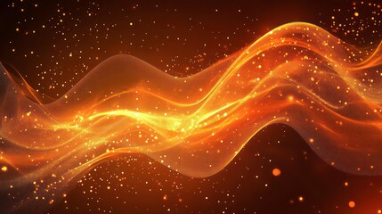 Obraz premium Abstract orange background with glowing lines and shapes.