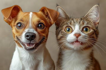 Obraz premium portrai of a cat and a dog
