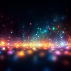 Fototapeta premium Captivating shimmering lights create an enchanting atmosphere in a dark environment during a nighttime event