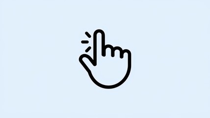 Fototapeta premium A minimalist illustration of a hand gesture, symbolizing interaction or selection, on a soft blue background.