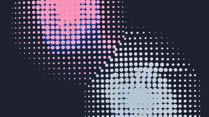 Abstract digital artwork showcasing overlapping circles in pink and light blue on a dark background, creating a modern, vibrant aesthetic.