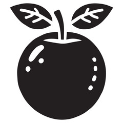 An apple black vector illustration