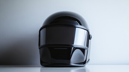 Obraz premium image of a welding mask on a white surface, great for promoting industrial safety products.