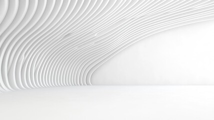 Naklejka premium White curved wall interior design, empty space, modern architecture background