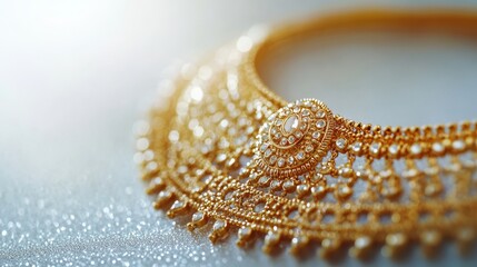 Isolated image of a fashion necklace on a white surface, ideal for promoting jewelry pieces.
