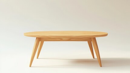 A single coffee table isolated on a white surface, ideal for home furniture product promotions.