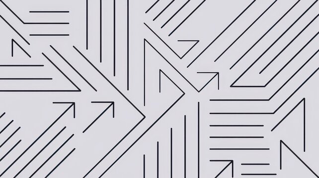 A dynamic pattern of black lines and arrows on a light gray background, creating an energetic and modern abstract design.