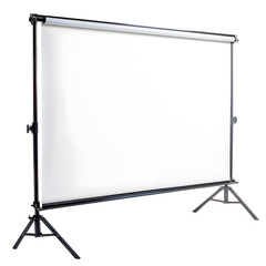 Isolated Projector Screen on White Background for Presentation or Display