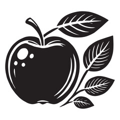 An apple black vector illustration