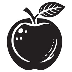 An apple black vector illustration