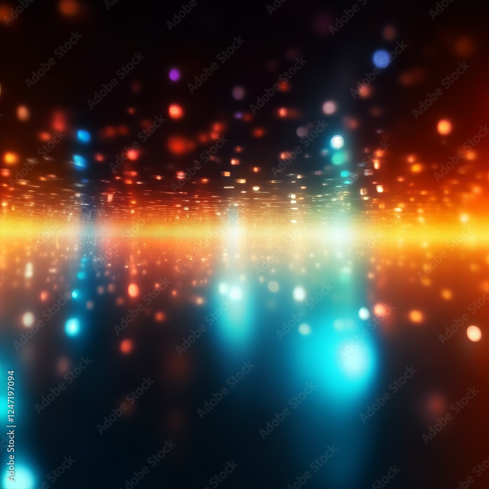 Aufkleber colorful light reflection creates a mesmerizing atmosphere in an abstract setting during a nighttime