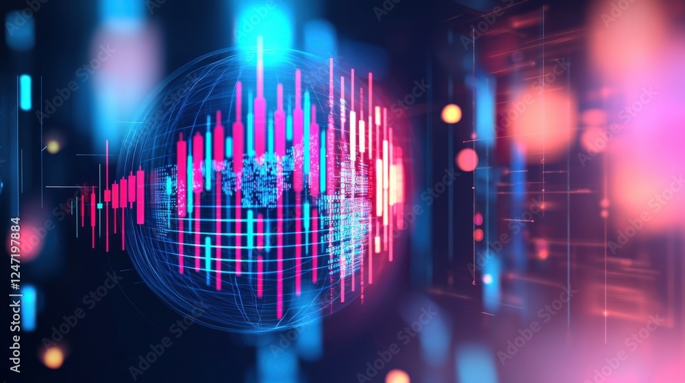 Aufkleber dynamic audio visualization digital realm graphic design vibrant colorful environment abstract persp
