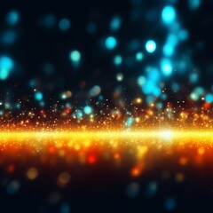 Obraz premium Vibrant abstract background with glowing particles creating a dynamic visual experience at night