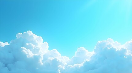 Minimalist Sky: Blue Horizon with Soft Clouds