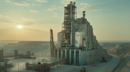 Naklejka premium Massive drilling rigs are working inside the giant_011