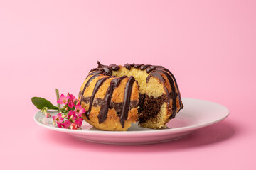 a small bundt cake cut