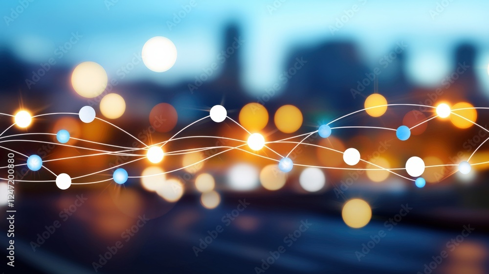 Poster dynamic light patterns urban cityscape abstract photography evening atmosphere close-up view visual 