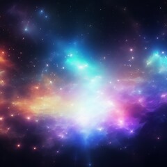 Fototapeta premium Colorful cosmic nebula in a vast universe filled with stars and ethereal gas formations