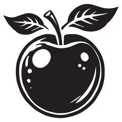 An apple black vector illustration