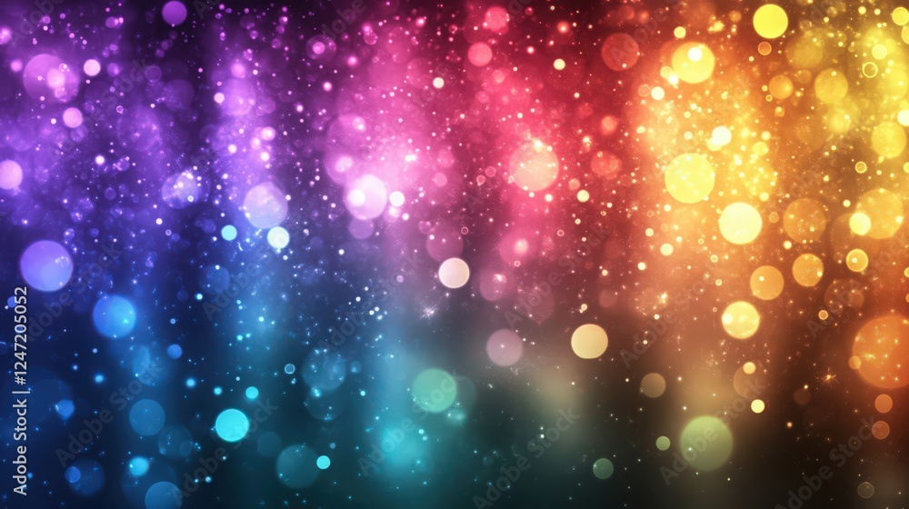 Poster colorful abstract bokeh background with sparkling lights and particles
