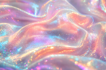 soothing pastel holographic background with smooth shimmering effects, fluid and elegant color transition, concept of graphic design, branding, and modern digital art