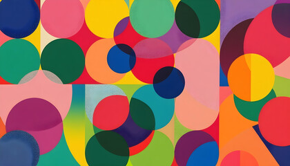Fondo de mosaico con formas geométricas en colores vivos, pop, y texturizadas
