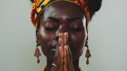 Elderly African-American woman in pain with toothache