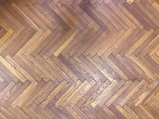 Elegant Dark Wood Herringbone Parquet Flooring with Rich Texture and Warm Natural Tones for Interior Design Background