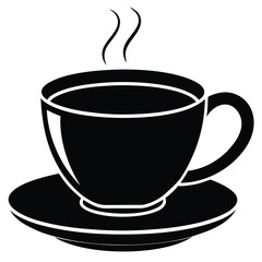 cup of coffee silhouette illustration on white background
