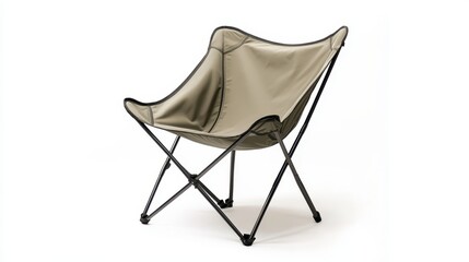 Isolated image of a camping chair on a white surface, great for outdoor and travel product marketing.