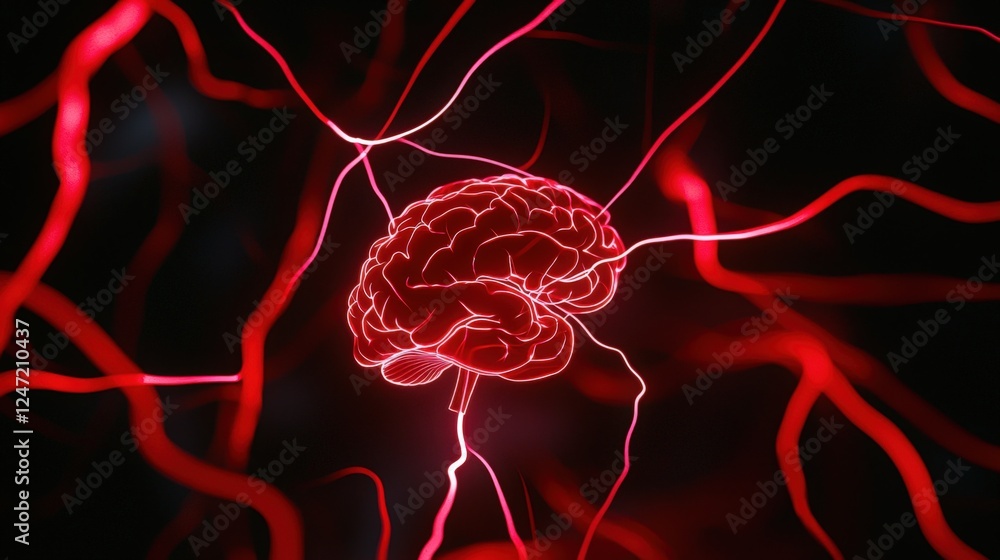 Aufkleber exploring neural networks brain imagery in scientific research laboratory digital art abstract close
