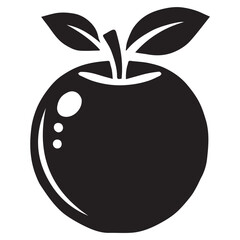 An apple black vector illustration