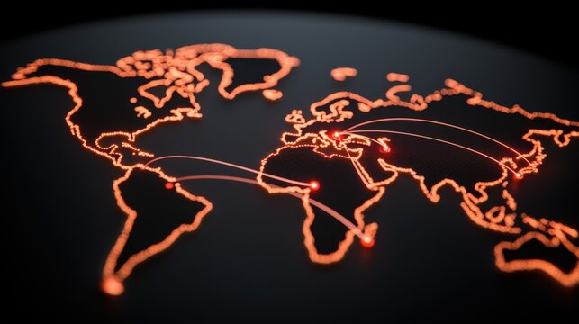 Global connectivity map digital world infographic modern environment aerial view data visualization for enhanced understanding