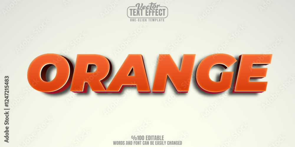 Poster orange editable text effect, customizable fruit and citrus 3d font style