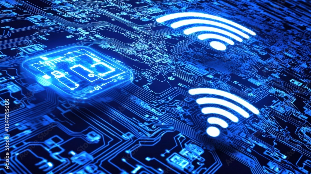 Poster innovative wifi technology integration digital environment abstract image futuristic viewpoint conne