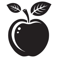 An apple black vector illustration