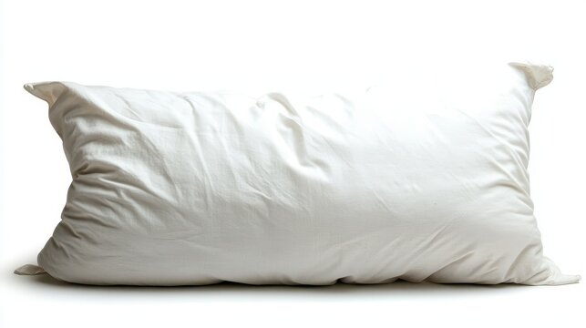 Isolated image of a comfortable pillow on a white background, ideal for bedroom comfort product promotions.