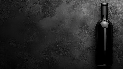 A luxurious dark liquid glass wine bottle with a smooth rounded design, exuding elegance and modern sophistication. The bright tone and blurred background create a sense of refined minimalism.

