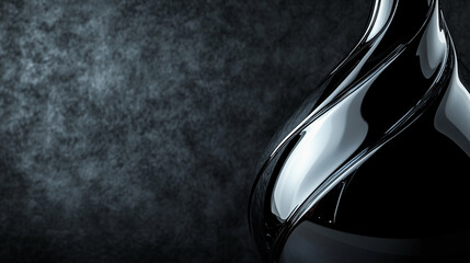 A luxurious dark liquid glass wine bottle with a smooth rounded design, exuding elegance and modern sophistication. The bright tone and blurred background create a sense of refined minimalism.

